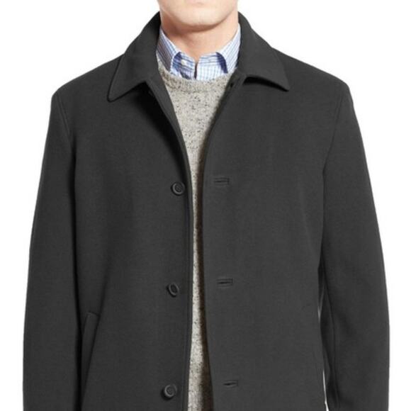 NWT Cole Haan Overcoat Jacket Long Sleeve Front Button Wool Blend Charcoal Large - Picture 1 of 9